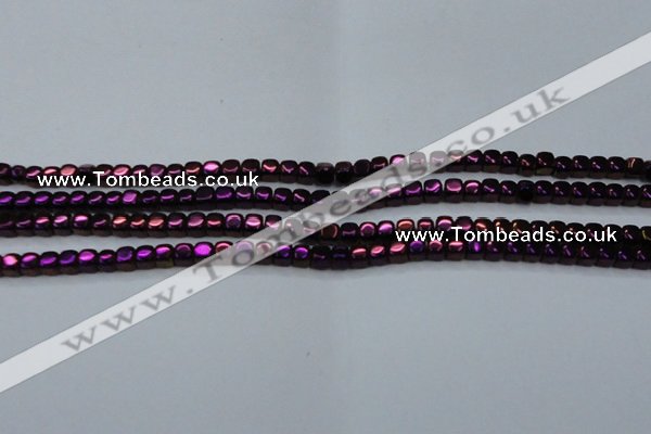 CHE870 15.5 inches 4*4mm dice platedhematite beads wholesale