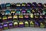 CHE871 15.5 inches 4*4mm dice platedhematite beads wholesale