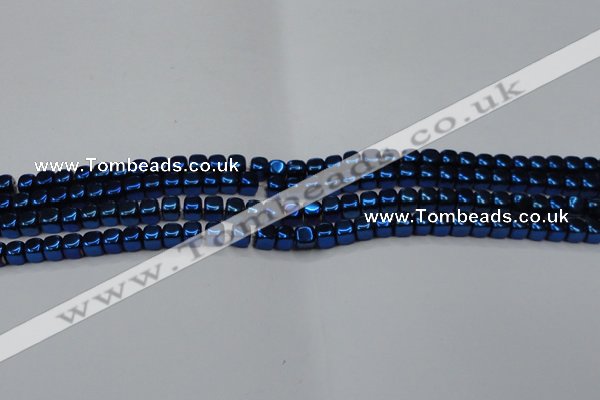 CHE872 15.5 inches 4*4mm dice platedhematite beads wholesale