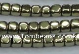 CHE877 15.5 inches 4*4mm dice plated hematite beads wholesale