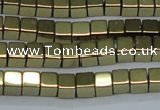 CHE881 15.5 inches 4*4mm cube plated hematite beads wholesale