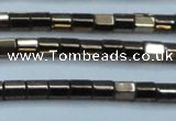 CHE887 15.5 inches 2*2mm faceted tube plated hematite beads wholesale