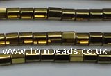 CHE889 15.5 inches 2*2mm faceted tube plated hematite beads wholesale