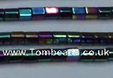 CHE891 15.5 inches 2*2mm faceted tube plated hematite beads wholesale
