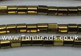 CHE899 15.5 inches 3*3mm faceted tube plated hematite beads wholesale