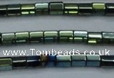 CHE900 15.5 inches 3*3mm faceted tube plated hematite beads wholesale