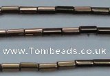 CHE906 15.5 inches 2*4mm faceted tube plated hematite beads wholesale