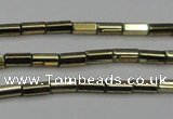 CHE907 15.5 inches 2*4mm faceted tube plated hematite beads wholesale