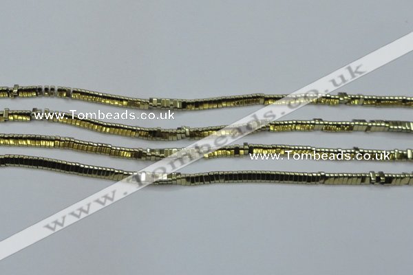 CHE920 15.5 inches 1*3mm triangle plated hematite beads wholesale