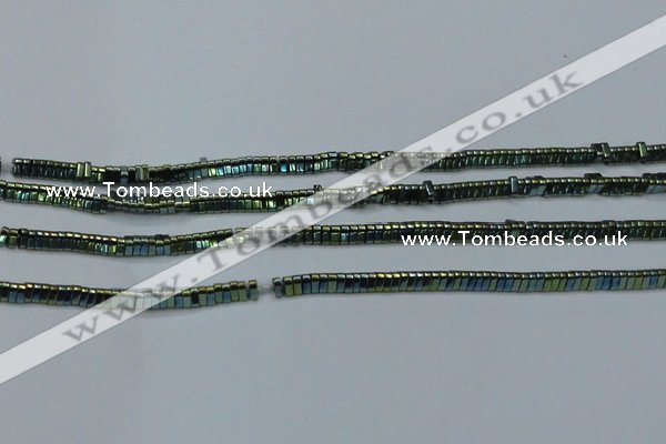 CHE923 15.5 inches 1*3mm triangle plated hematite beads wholesale