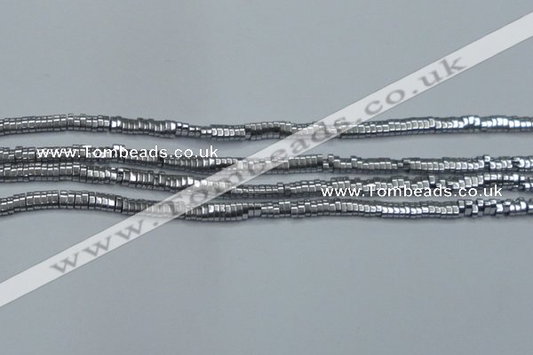 CHE928 15.5 inches 1*2*3mm oval plated hematite beads wholesale