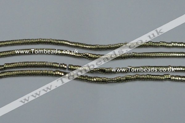 CHE930 15.5 inches 1*2*3mm oval plated hematite beads wholesale