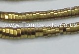 CHE931 15.5 inches 1*2*3mm oval plated hematite beads wholesale