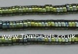 CHE932 15.5 inches 1*2*3mm oval plated hematite beads wholesale