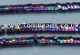 CHE933 15.5 inches 1*2*3mm oval plated hematite beads wholesale