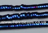 CHE934 15.5 inches 1*2*3mm oval plated hematite beads wholesale