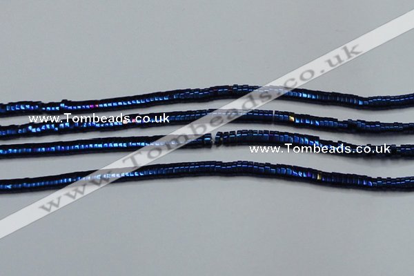 CHE934 15.5 inches 1*2*3mm oval plated hematite beads wholesale