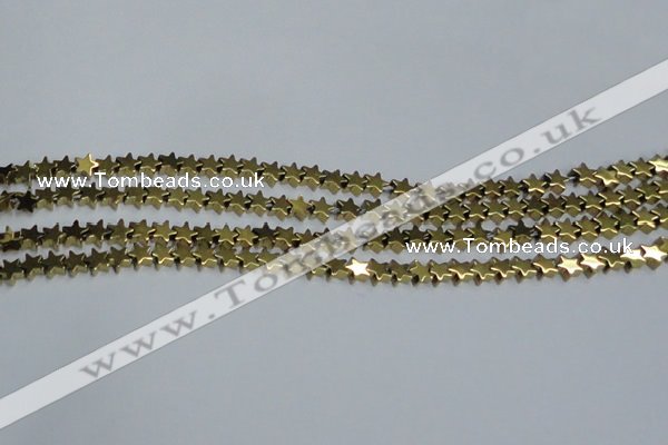 CHE938 15.5 inches 4mm star plated hematite beads wholesale