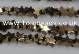 CHE939 15.5 inches 4mm star plated hematite beads wholesale