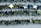 CHE941 15.5 inches 4mm star plated hematite beads wholesale