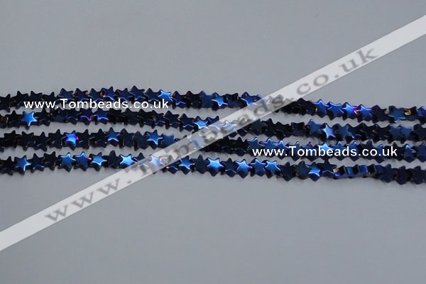 CHE942 15.5 inches 4mm star plated hematite beads wholesale