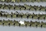 CHE946 15.5 inches 6mm star plated hematite beads wholesale