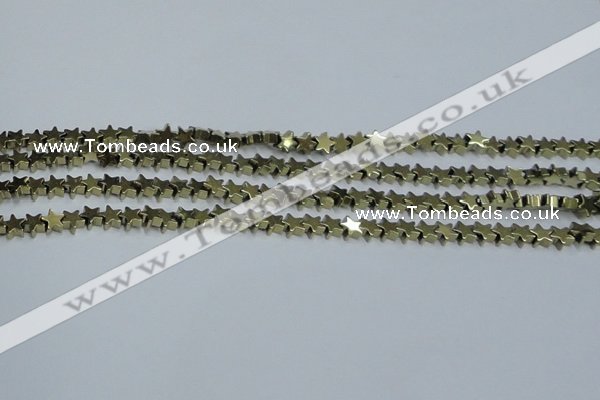 CHE946 15.5 inches 6mm star plated hematite beads wholesale