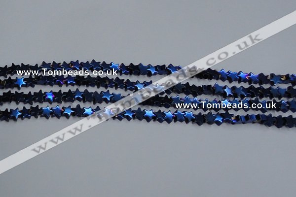 CHE951 15.5 inches 6mm star plated hematite beads wholesale