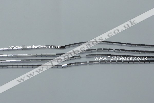 CHE954 15.5 inches 2*4mm cuboid plated hematite beads wholesale