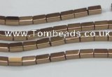 CHE955 15.5 inches 2*4mm cuboid plated hematite beads wholesale