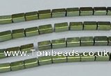 CHE957 15.5 inches 2*4mm cuboid plated hematite beads wholesale