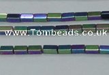 CHE958 15.5 inches 2*4mm cuboid plated hematite beads wholesale