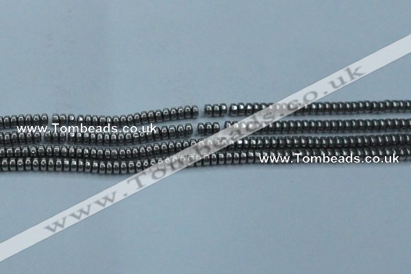 CHE962 15.5 inches 1.5*3mm rondelle plated hematite beads wholesale