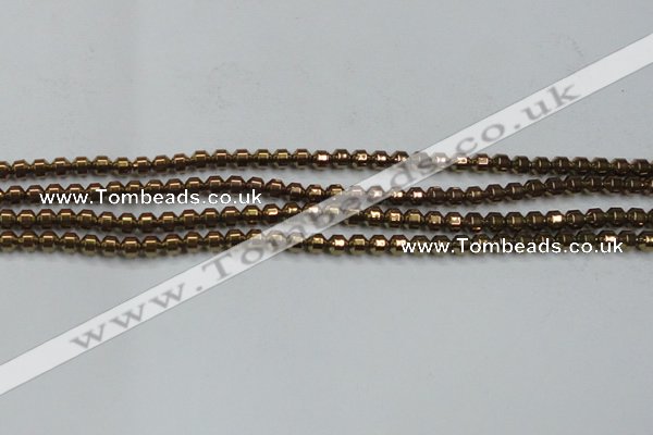 CHE975 15.5 inches 4*4mm plated hematite beads wholesale