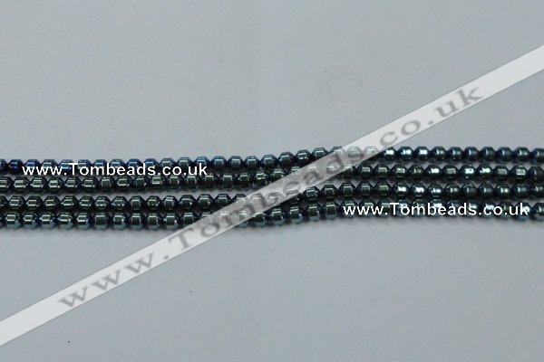 CHE976 15.5 inches 4*4mm plated hematite beads wholesale