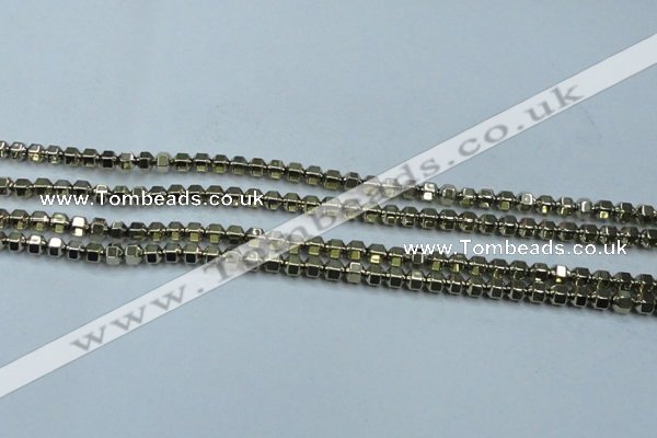 CHE982 15.5 inches 4*4mm plated hematite beads wholesale