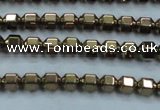 CHE984 15.5 inches 4*4mm plated hematite beads wholesale