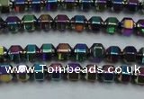 CHE985 15.5 inches 4*4mm plated hematite beads wholesale