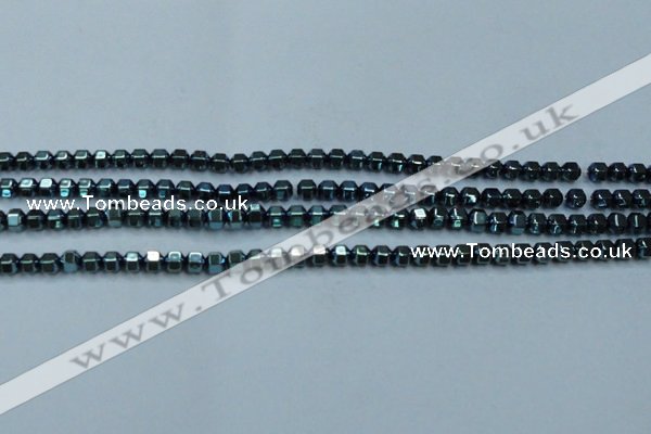 CHE986 15.5 inches 4*4mm plated hematite beads wholesale