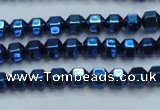 CHE987 15.5 inches 4*4mm plated hematite beads wholesale