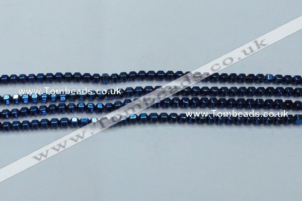 CHE987 15.5 inches 4*4mm plated hematite beads wholesale