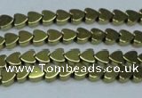 CHE992 15.5 inches 4*4mm heart plated hematite beads wholesale