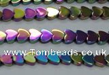 CHE995 15.5 inches 4*4mm heart plated hematite beads wholesale