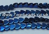 CHE996 15.5 inches 4*4mm heart plated hematite beads wholesale