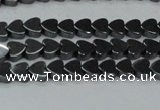 CHE998 15.5 inches 6*6mm heart hematite beads wholesale