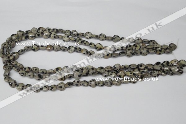 CHG03 15.5 inches 8*8mm heart dalmatian jasper beads wholesale