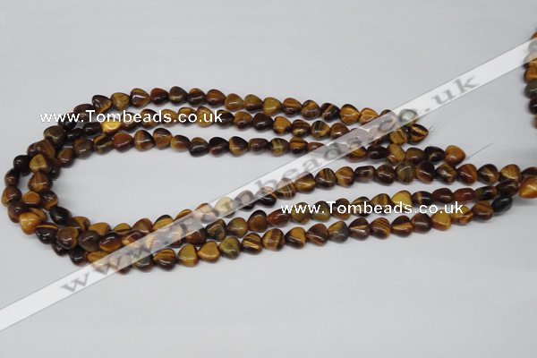 CHG05 15.5 inches 8*8mm heart yellow tiger eye beads wholesale