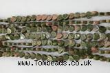 CHG100 15.5 inches 6mm flat heart unakite gemstone beads wholesale