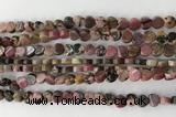 CHG102 15.5 inches 6mm flat heart rhodonite gemstone beads wholesale