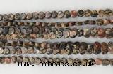 CHG108 15.5 inches 6mm flat heart leopardskin jasper beads wholesale